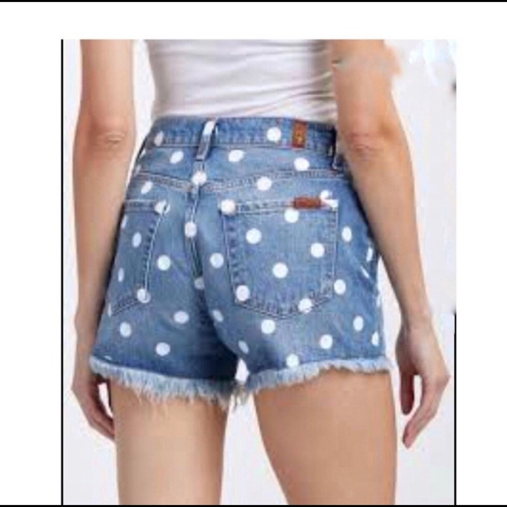 7 For All Mankind Dixie Polka Dot Cut Off Shorts Size 25